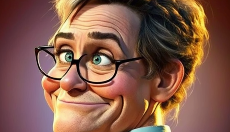 A funny caricature in Pixar style