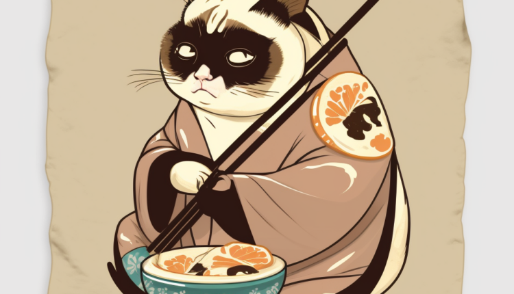 Japanese themed cat