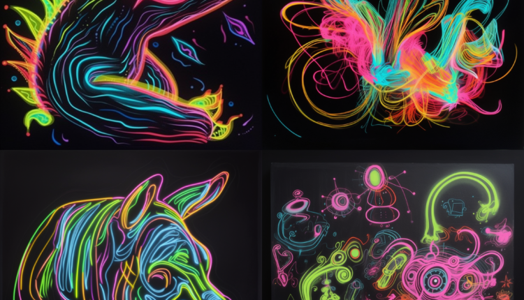 Neon Magic Drawings