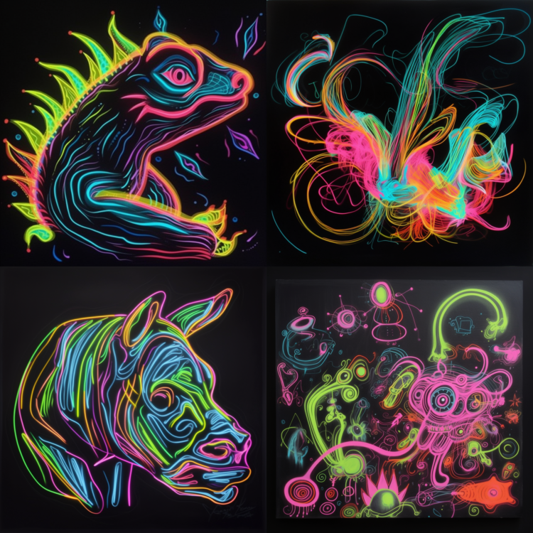 Neon Magic Drawings