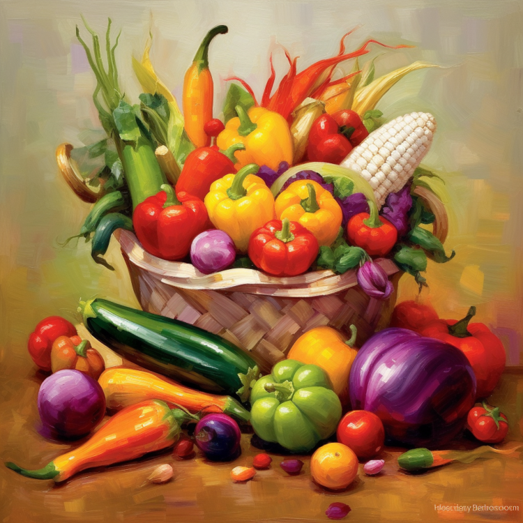 Oil Painting of Vegetables