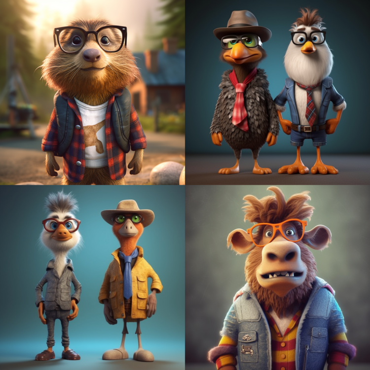 Pixar Hipster Animals