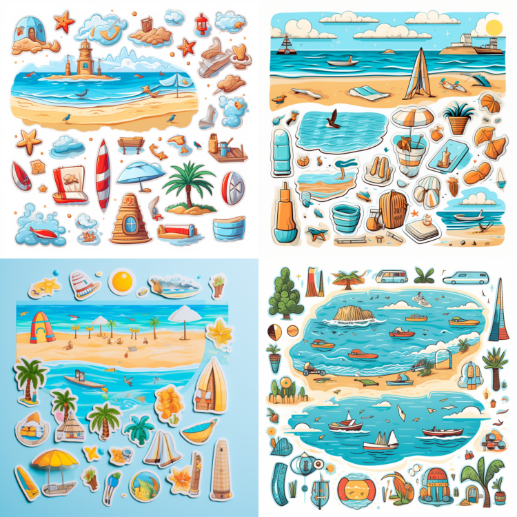 Beach Themed Stickers