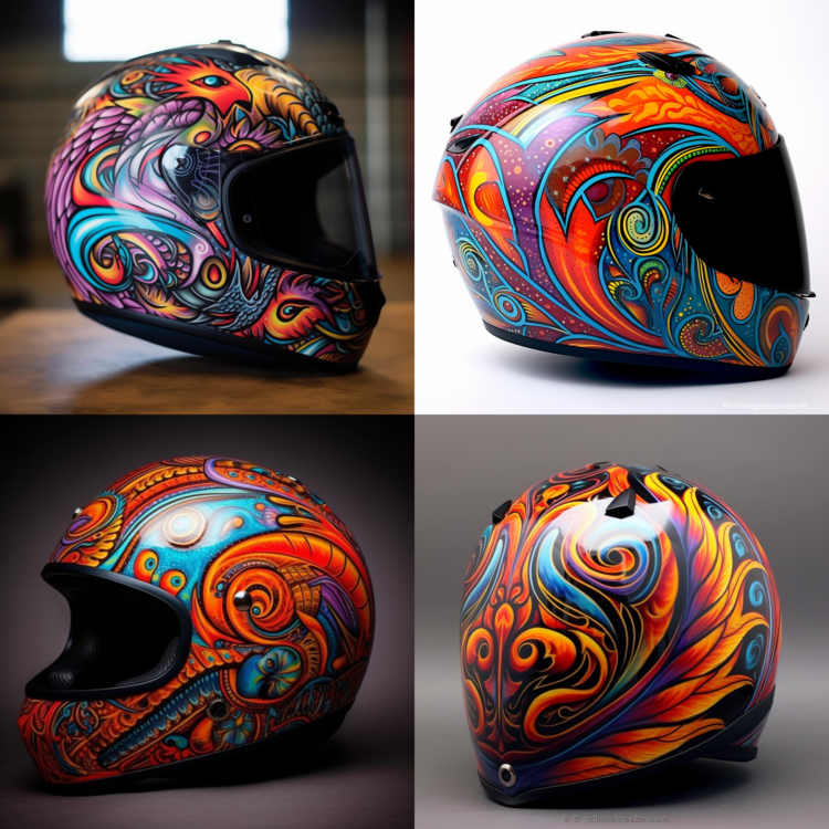 Custom Painted Motorcycle Helmets