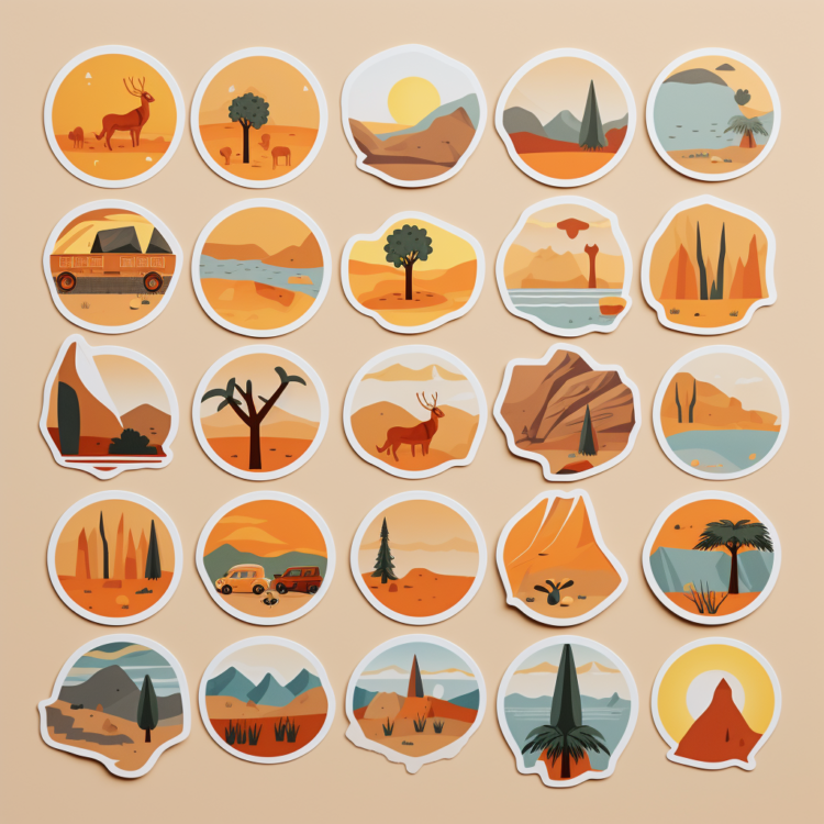 Desert Themed Stickers