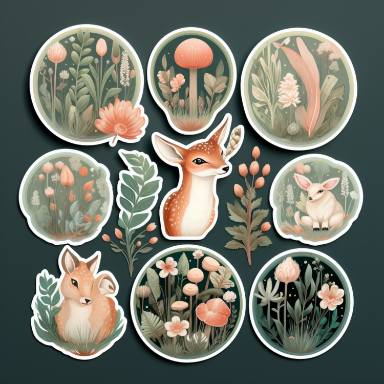 Forest-Themed Stickers