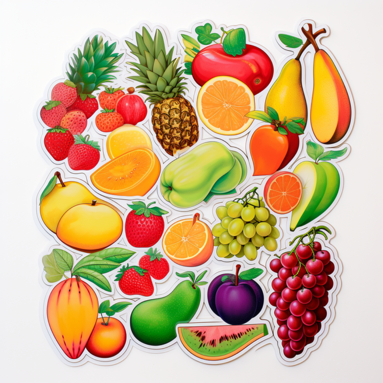 Midjourney Prompt for Fruits Sticker Sheet | Promptrr.io