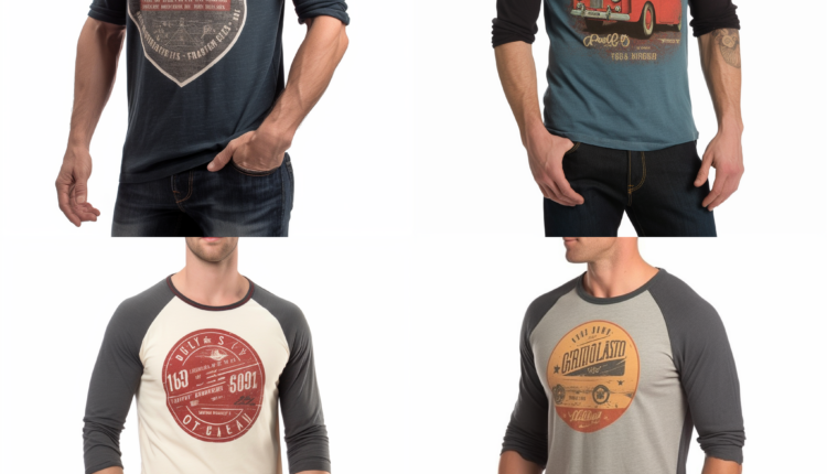 Men’s Retro Raglan Sleeve T-Shirt Design