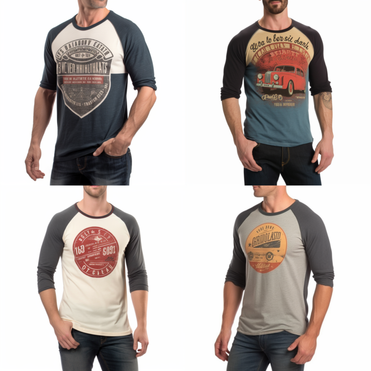 Men’s Retro Raglan Sleeve T-Shirt Design