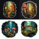 Midjourney Prompt for Mushroom Stickers