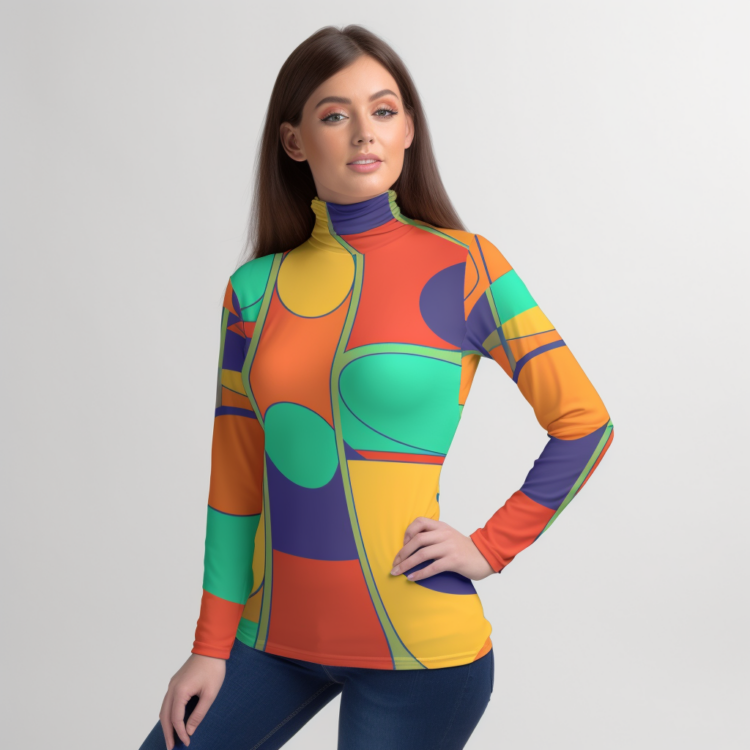 Women's Turtleneck T-Shirt Design