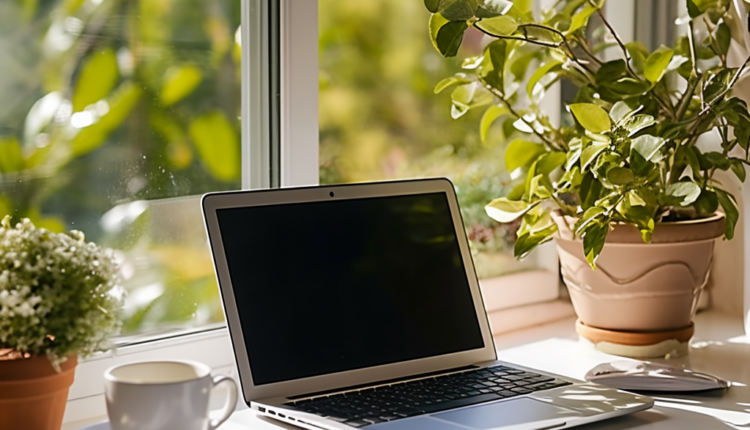 Aesthetic Workspace Stock Photo