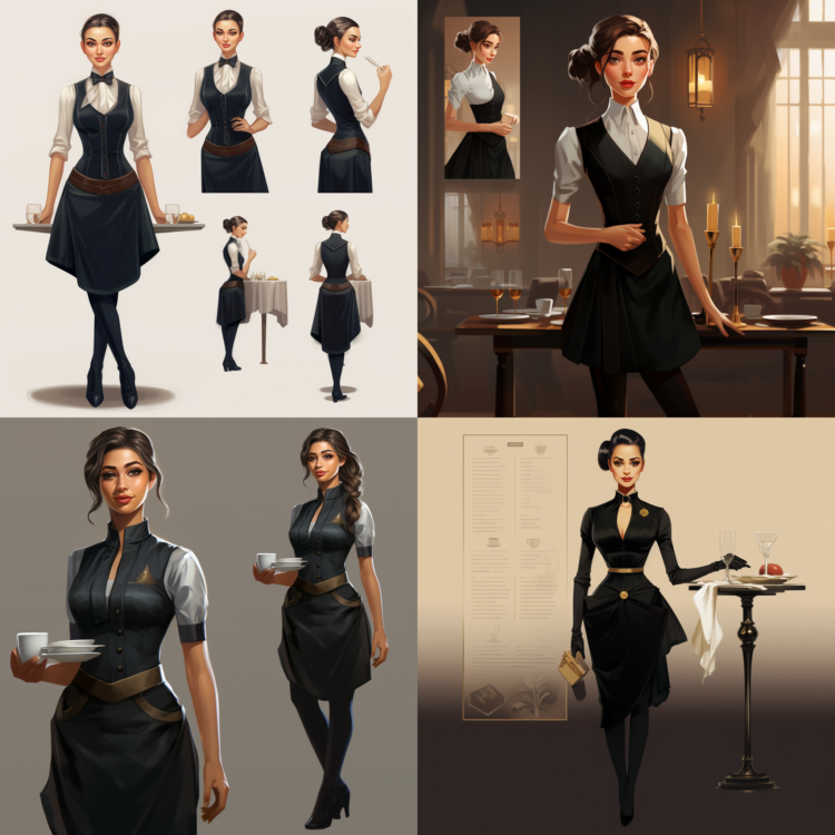 Character Design of a Waitress