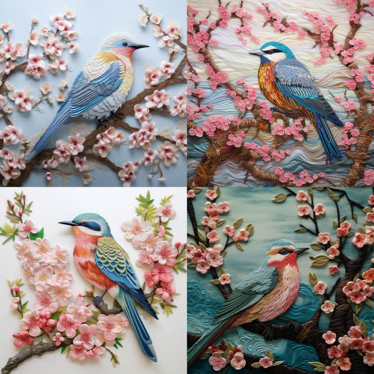 Embroidery of a Bird