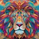 Midjourney Prompt for Abstract lion head T-shirt design