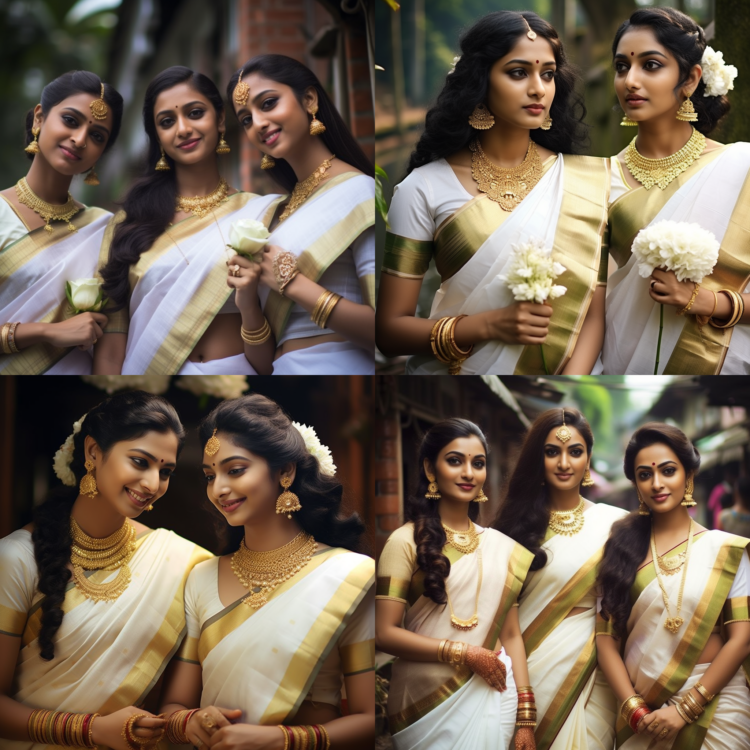 Stock Photos of Kerala Women in Traditional Saree