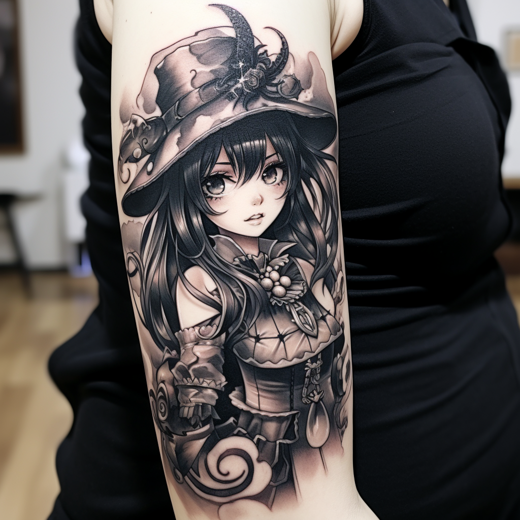 Midjourney Prompt for Anime Tattoo Style | Promptrr.io
