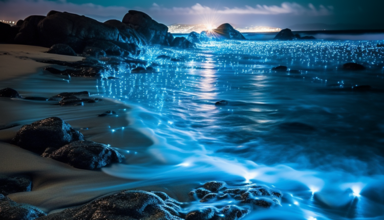 Bioluminescent Waves Stock Photos