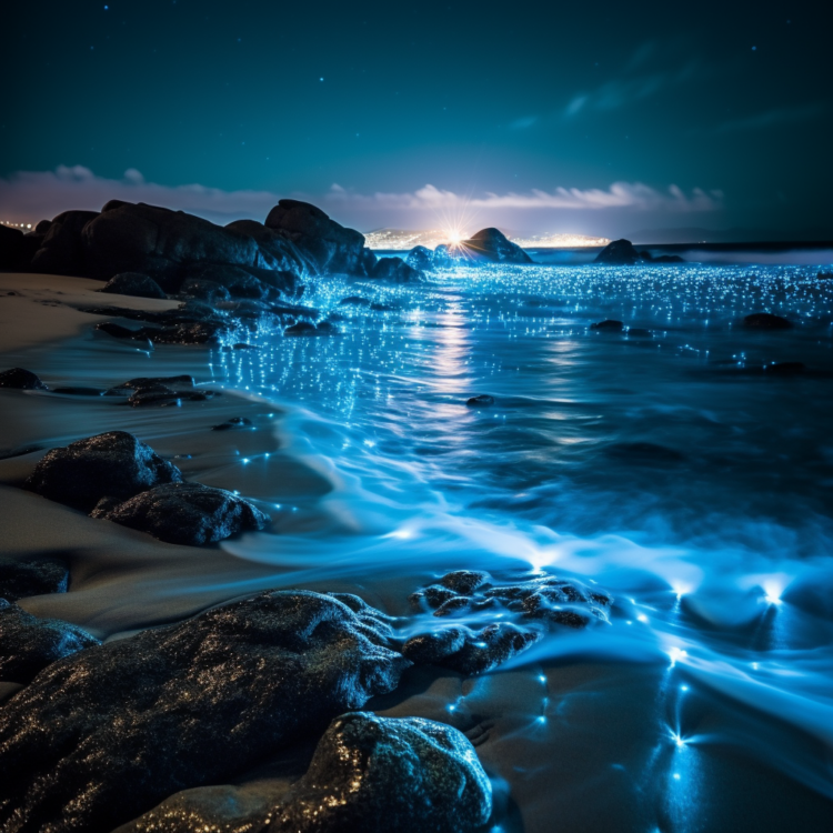 Bioluminescent Waves Stock Photos