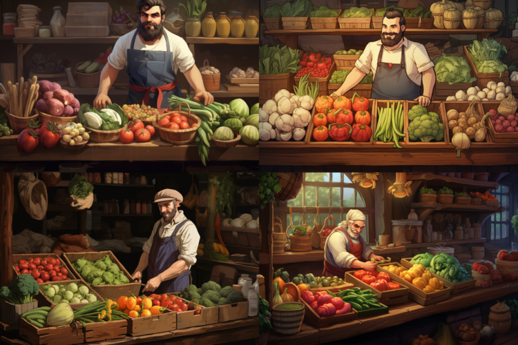 Character Design of a Grocer