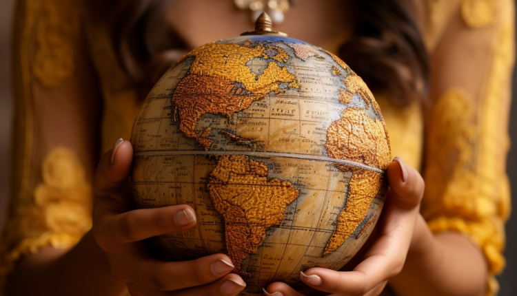 People Holding a Globe Stock Photos