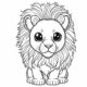 Cute baby animal Character: Coloring Book Page