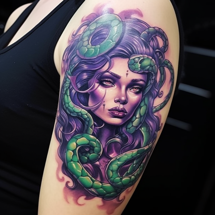 Minimalist medusa tattoo design on Craiyon