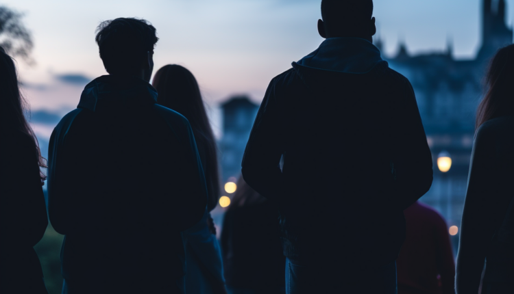 Silhouette of People Stock Photos