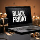 MidJourney Prompt: Black Friday Mockup Gifts and Laptop