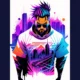 Awesome t-shirt design cyberpunk Samurai