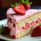 Midjourney Prompt: realistic photo strawberry cake slice