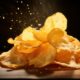 Midjourney Prompt: Crispy potato chips isolated background