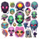 Anime stickers of Aliens | Midjourney Prompt