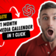 Complete 1 Month chatgpt prompt for social media content calendar creator