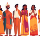 Vector Illustrations of characters (adults and kids) wearing Indian Style Attires | Midjourney Prompt