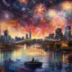 Digital Artwork of a New Year Celebration in a Major City | Midjourney Prompt