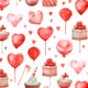 Midjourney prompt for Valentines Day Watercolor Patterns Reds