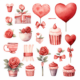 Midjourney Prompt for Valentines Day Watercolor Clipart