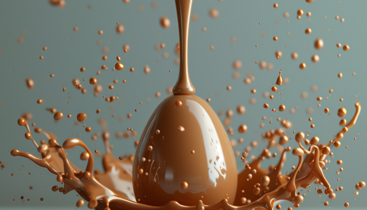 lofi1988 studio photo of pouring melting chocolate on a minimal 76b0e908 9e79 409c b96f 20e3d7fdd878 | Promptrr.io