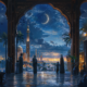 Eid al-Fitr, the Crescent Moon Over the Horizon | Midjourney Prompt