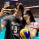 A young man volley ball player with beauty teen girl | DALL-E 3 Prompt