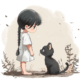 Midjourney Cartoon Girl and Cat Prompts: Adorable and Creative Illustrations