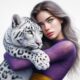 A Woman with Leopard | DALL-E 3 Prompt