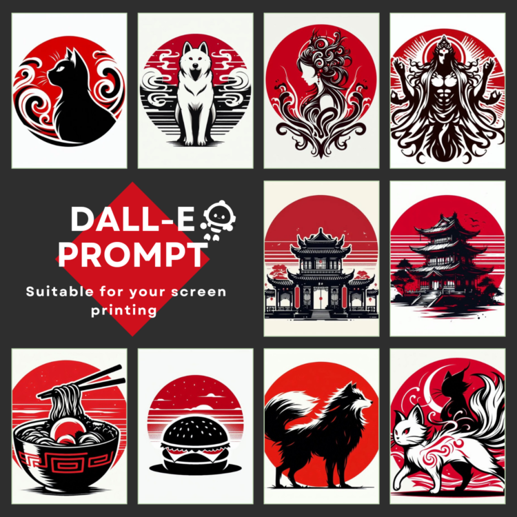 DALL-E PROMPT for screen Printing, logo, stickers and others