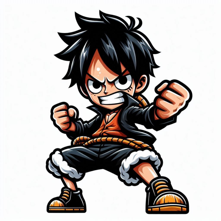 Luffy Sticker, Luffy Icon, luffy prompt, luffy vector, onepiece.