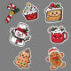 Christmas foods with cute smiley stickers