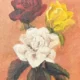 A 3D oil painting of 3 beautiful roses in one frame.