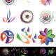 Geometric Shapes Universal Branding Emblem- Linear Style Abstract Colour Lines Mega