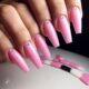 Nail art pink extension